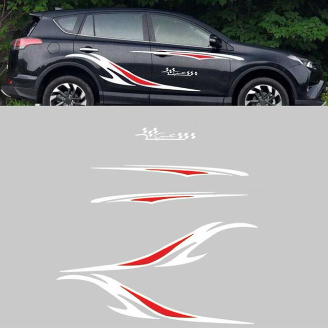 Stickers Car Truck SUV Side Body Decals Vinyl Graphics Decal White Red ...