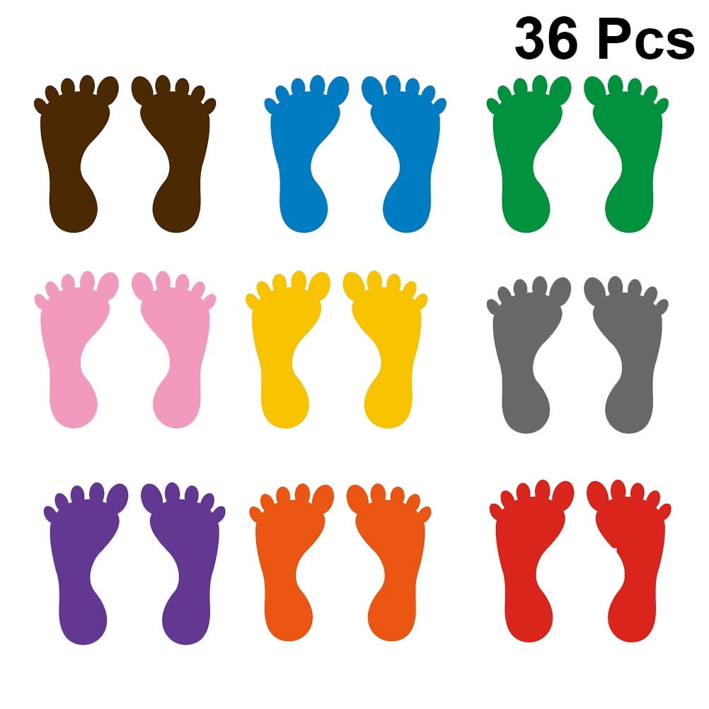 Stickers Floor Footprint Decals Kids Footprints Adhesive Distancing