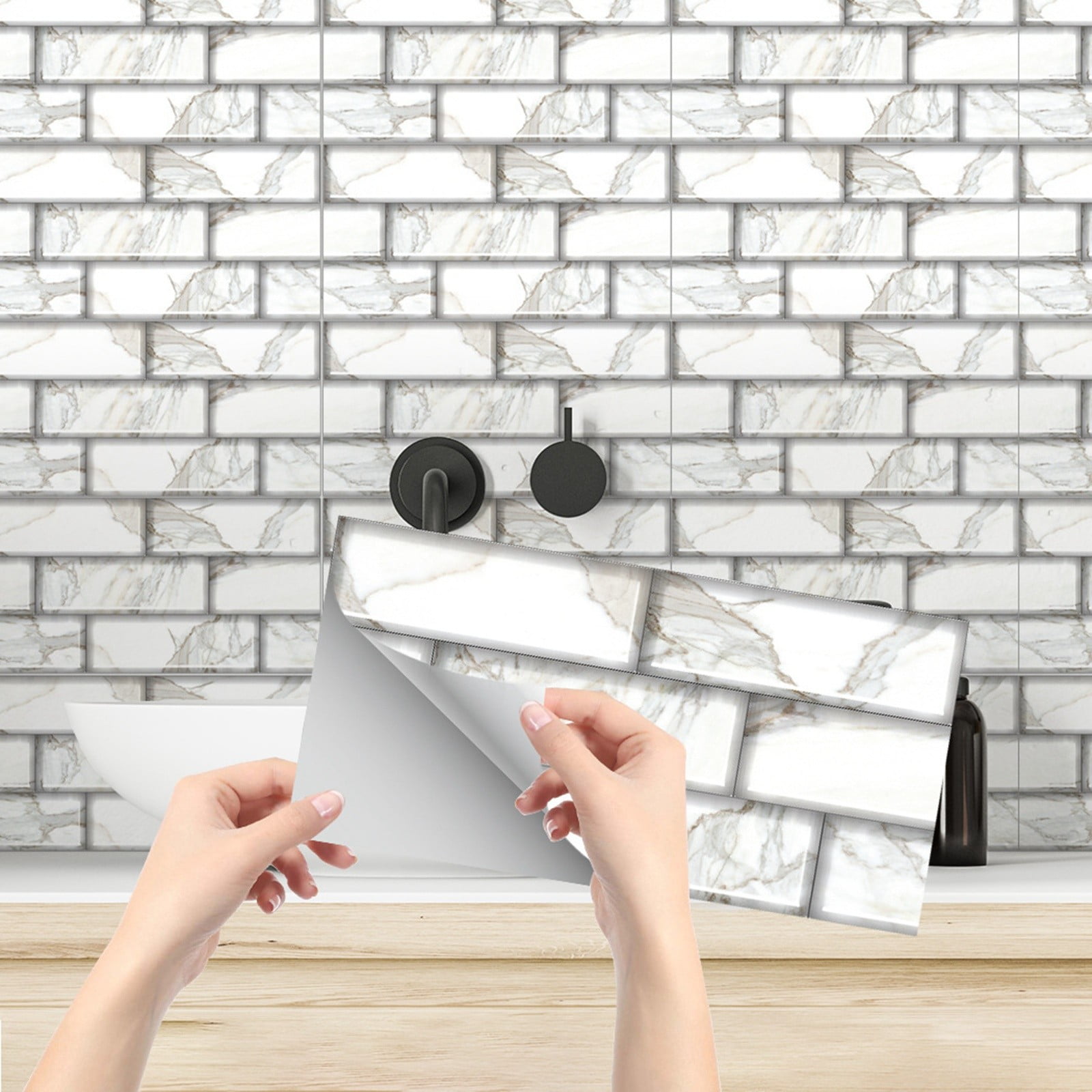 Stickers For Kids Stain 3D Glossy Texture Decorative Tiles For Bathroom