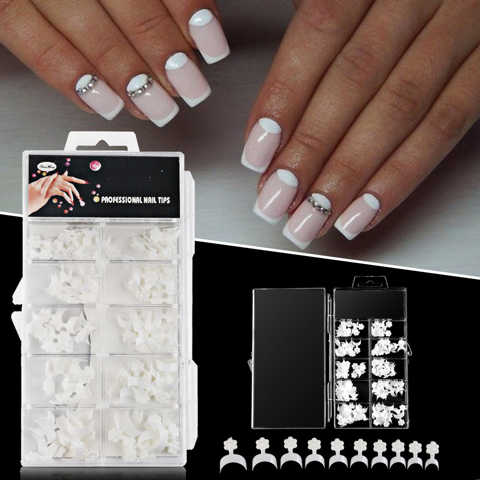 Stickers Girls French Tip Nail for Pedicures Acrylic Nail Stickers Decals Nail Designs for Acrylic Nails Stickers Toenail Polish Stickers Nail Stencils for Acrylic Nails Nails Kits for Girls
