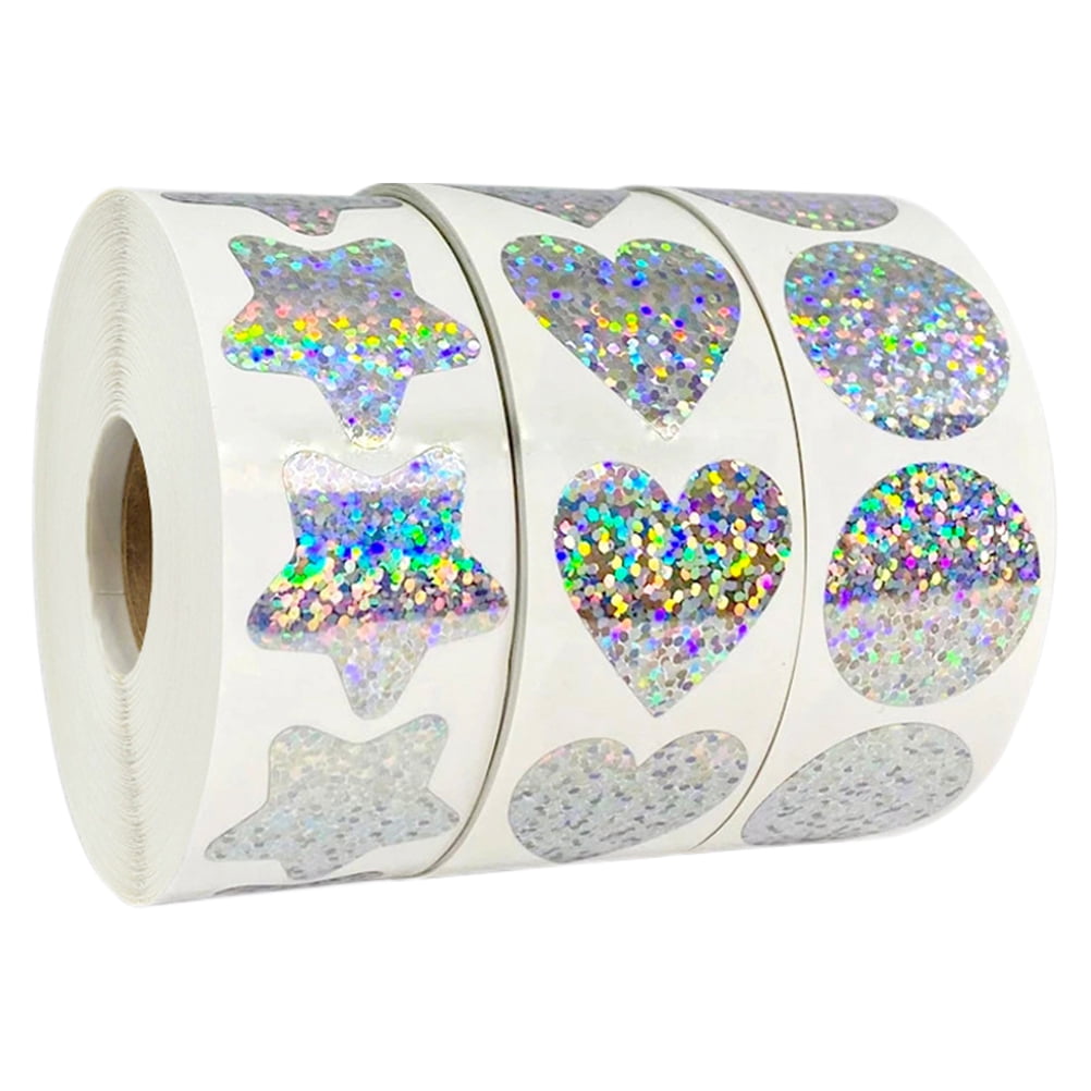 Stickers Heart Roll Labels Sticker Star Wedding Sealing Holographic