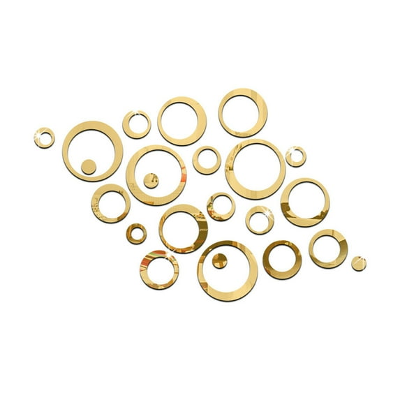 Stickers - Household Stickers - 23Pcs 3D Circles Mirror Wall Sticker Diy Decal Vinyl Mural Home Decor Removable - 1 Wall Mirror Sticker