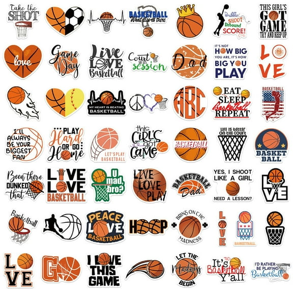 Stickers - Household Stickers - Basketball Sports Stickers Decorate Luggage Notebook Diy Stickers - 50X Stickers