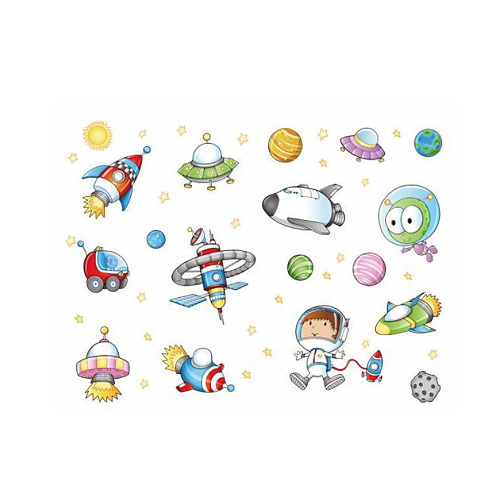 Stickers Kids Astronaut Spaceship Wall Decals Removable for Kids
