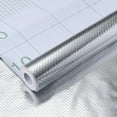 thumbnail image 1 of Stickers,Kitchen Oil Proof Aluminum Foil Sticker Silver Chequer Peel And Stick Wallpaper Removable And Adhesive Paper For Kitchen Countertops Desk Cabinet, 1 of 9