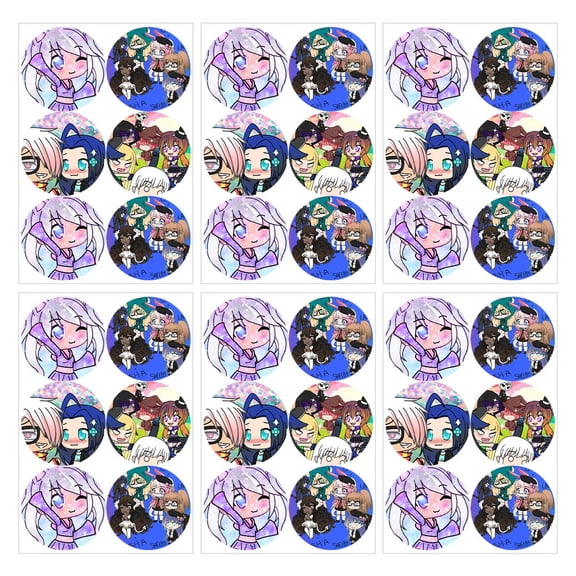 Stickers Labels Gacha Life Party Favors Birthday Thank You Themed Round Circle Supplies