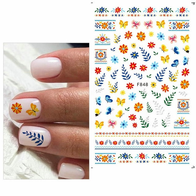 Stickers for Nails Geometric Kids Nail Stickers Self Glaze N Seal