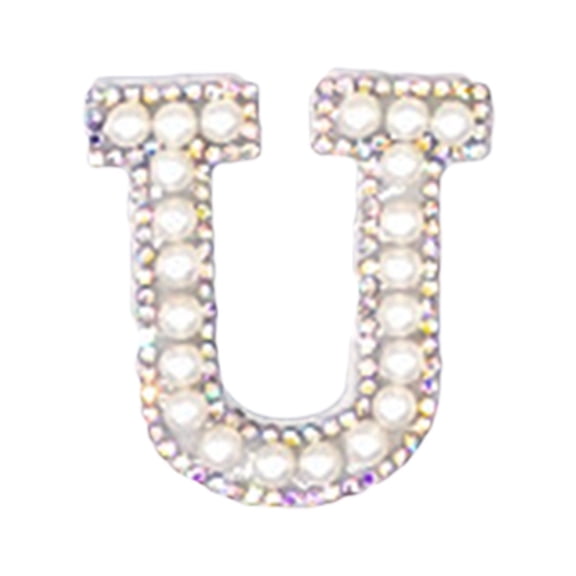 Stickers,Personalized Pearl Letter Patch Alphabet Patch Customized Letters Patch On Patch Glue On Patch Applique DIY Bride