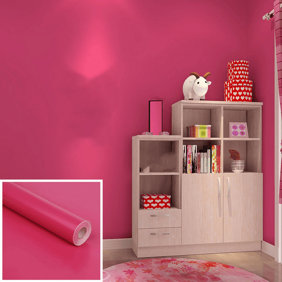 Stickers,Self Adhesive Wallpaper Living Room Bedroom Porch Wallpaper Student Dormitory Cabinet Home Wall Pasted Solid Color Wallpaper