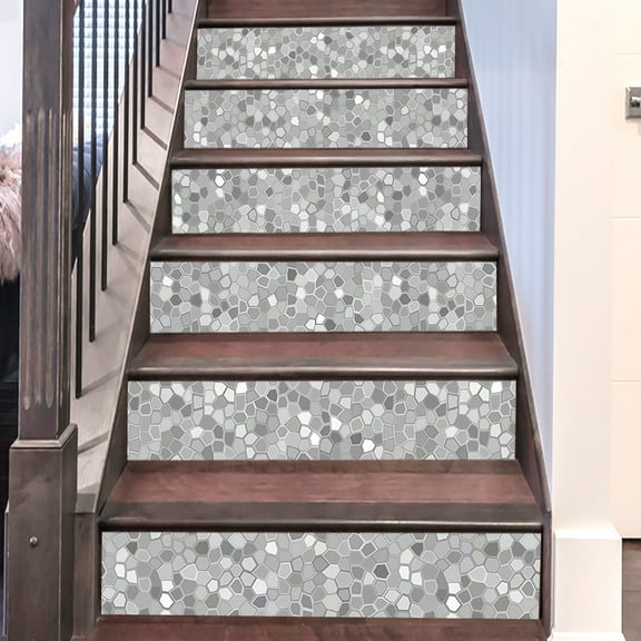 Stickers Stair Risers Vinyl Peel and Stick Removable Stair Decals PVC Staircase Decor Waterproof Personalized Self-Adhesive Stairway Steps DIY Decorations Stone Pattern