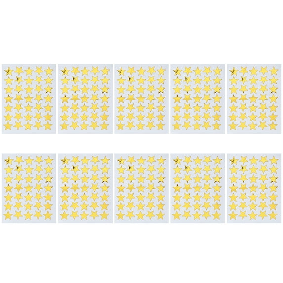 Stickers Star Foam Crafts Golden Metallic