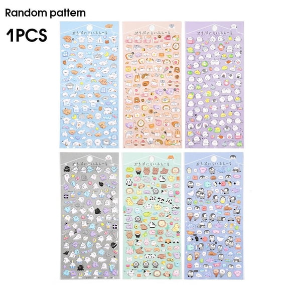 Stickers, Tile Characters, 3D Bubble Stickers, Mini Fluffy 3D Reusa