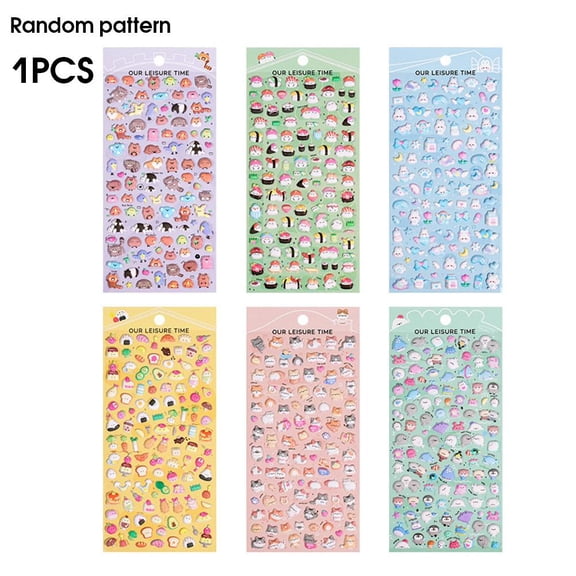 Stickers Tile Characters 3D Bubble Stickers Mini Fluffy 3D Reusable Stickers for Scrapbooking Journals Luggage and Decorations