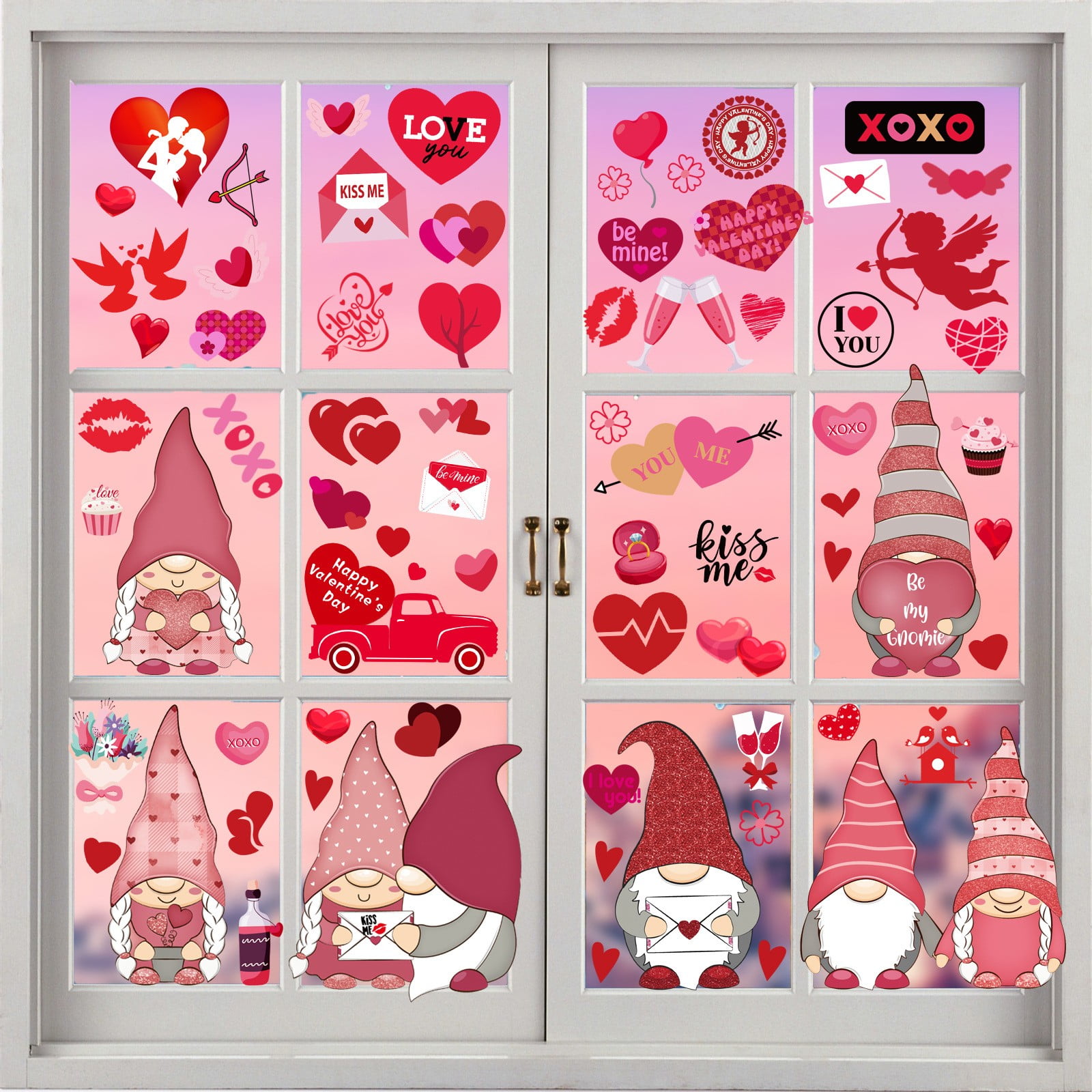 Stickers Valentine's Day Electrostatic Stickers Dwarf Dwarf Window ...