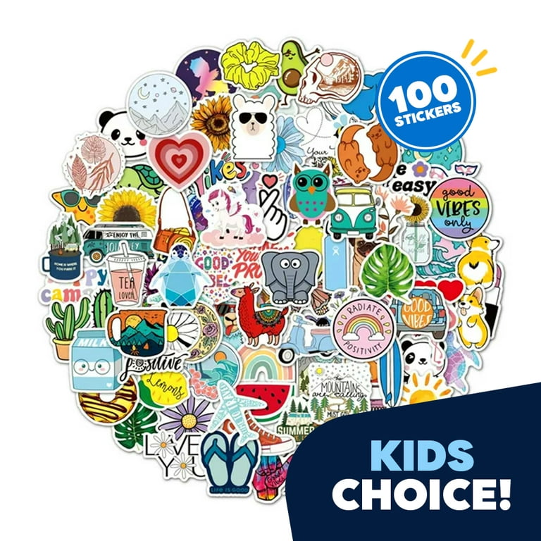 200 PCS Water Bottle Stickers for Kids Teens, Cute Vinyl Waterproof Laptop  Skate