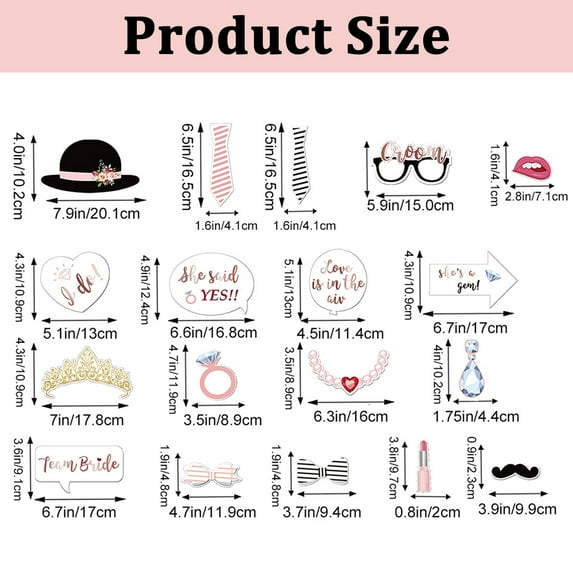 Stickers-Wedding Photo Props-32pcs