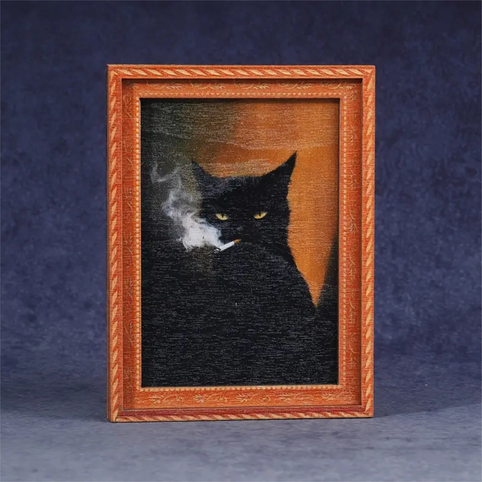 Stickers Wooden Cat Refrigerator Magnets Set Of 2 Artistic Themed stickers-wooden-cat-refrigerator-magnets-set-of-2-artistic-themed