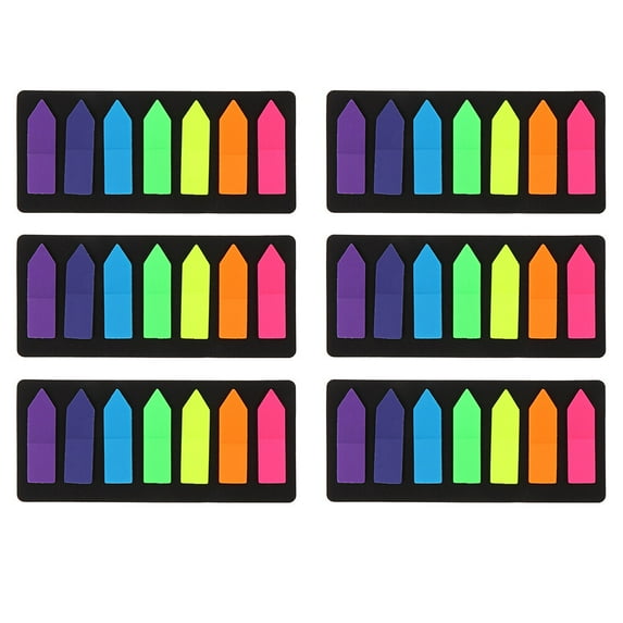 Writable Repositionable File Tabs Stickers 6 Sets PVC Labels for Office, Book, Memo, Multifunctional Organizer Applique