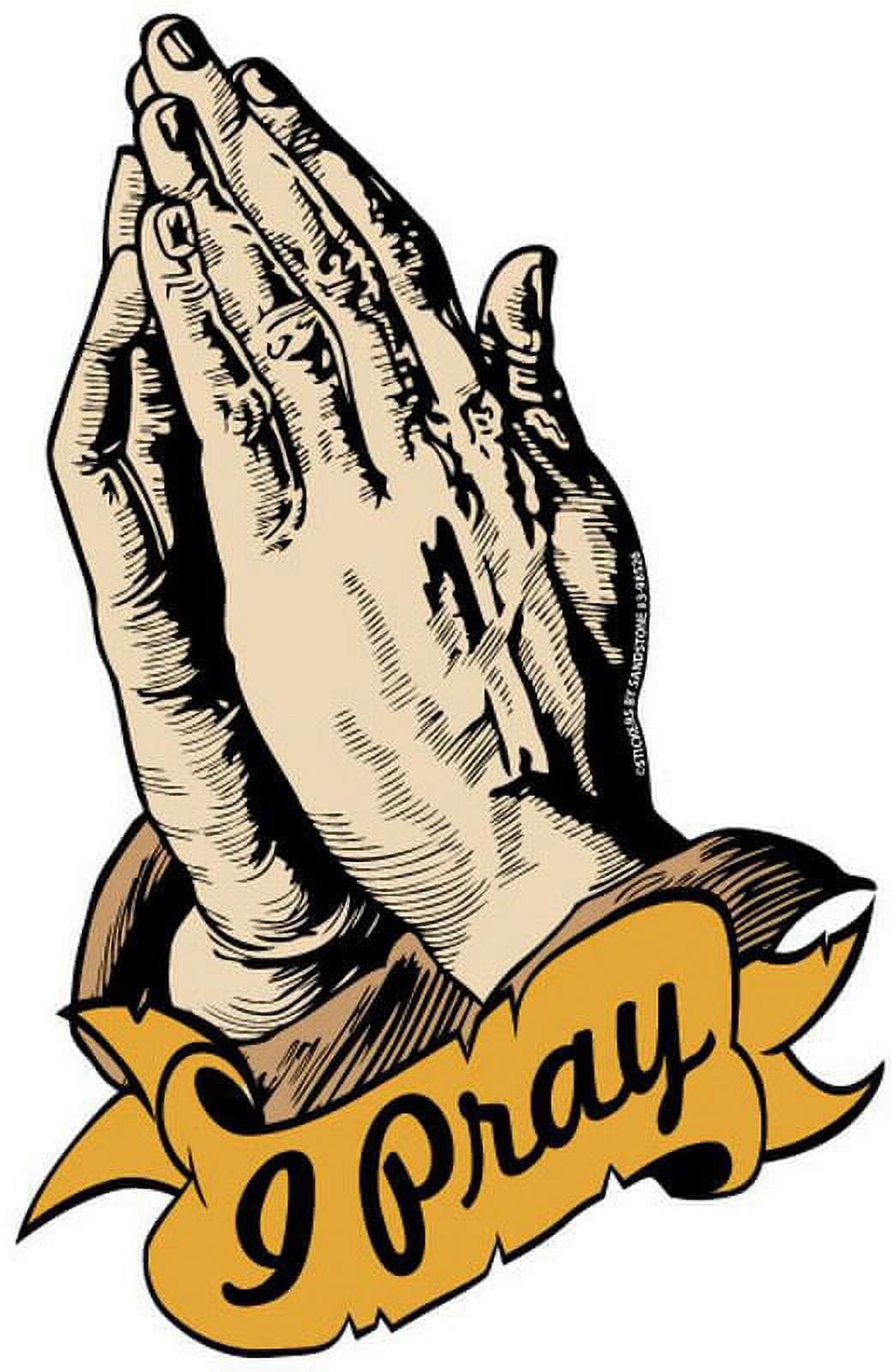Stickers by Sandstone I Pray Praying Hands Removable Vinyl Sticker ...