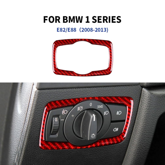Stickers for BMW 1 Series E81 E82 E87 E88 2008-2013 Carbon Fiber Headlight Switch Frame Trim Car Styling Decoration Accessories.