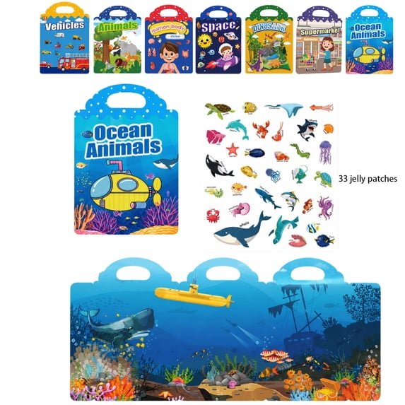 Stickers for Kids Busy Book for Toddlers 1-3 Travel Toys Sticker Book Toddler Books Stickers for Toddlers 2-4 Years Quiet Play Activity,D