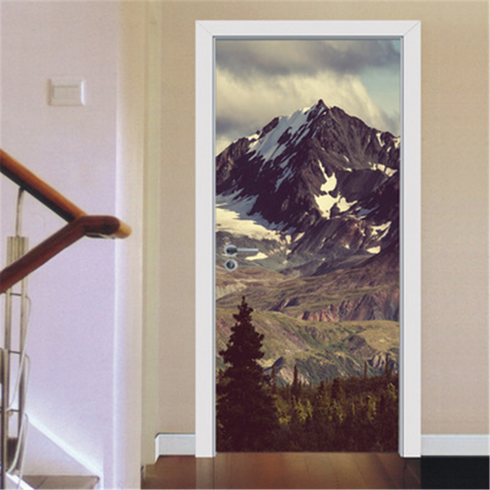 Stickers on the Doors Peel and Stick Wallpaper Vinyl Glass Door Murals