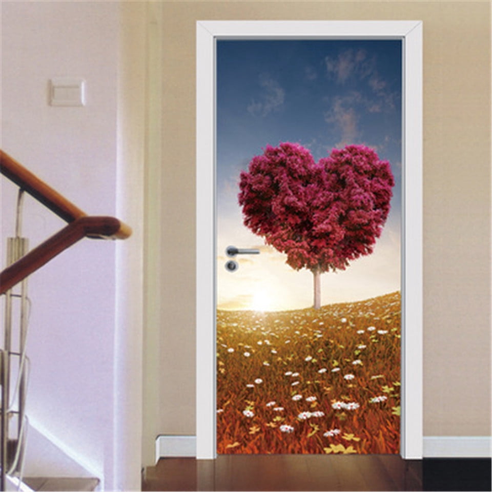 Stickers on the Doors Peel and Stick Wallpaper Vinyl Glass Door Murals