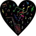 thumbnail image 1 of Stickertalk Neon Saxophone Heart Sticker Waterproof Vinyl, 1 of 2