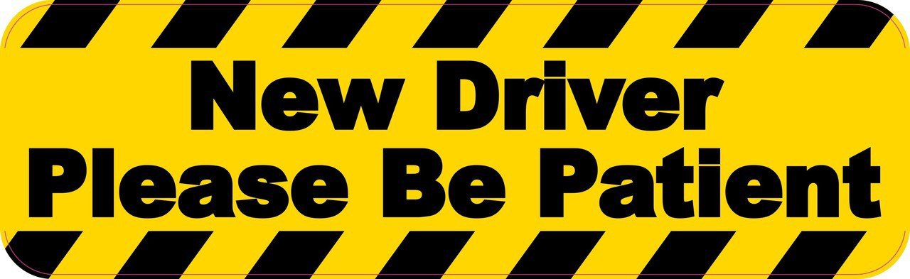 2 Adesivi Riflettenti 'Neopatentato' Per Auto - Scritta In Inglese 'Please Be Patient New Driver' - Per Principianti, Da Applicare Su Paraurti E Lunotto - Colore Rosa