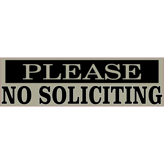 Stickertalk Please No Soliciting Sticker, 10" x 3"