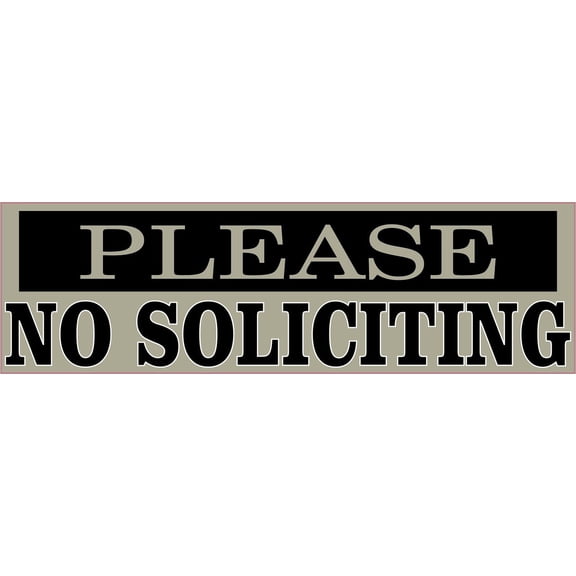 10in x 3in Please No Soliciting Sticker