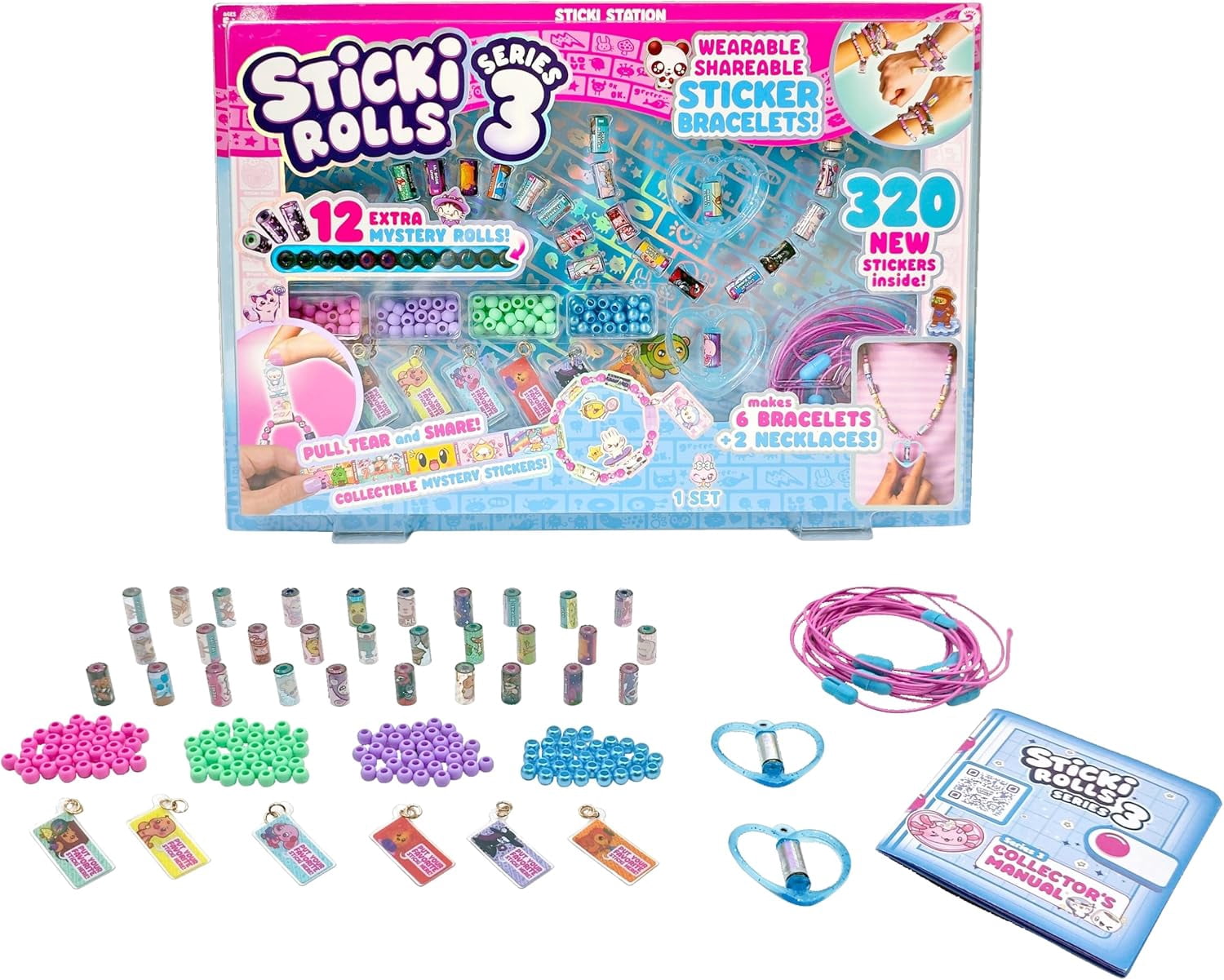 Sticki Rolls Sticki Station SERIES 3 Wearable Shareable Sticker Bracelet Jewellery Kit