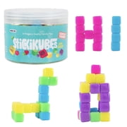 StickiKubes 125-Pack Neon, Sticky Mini Stacking Cubes, STEM Building Blocks