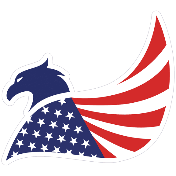 Stickios American Flag Decal - USA Eagle Vinyl Sticker For Your Car, Jeep, Truck, Water Bottle, Laptop - Regal Eagle (4.8"x4.3")