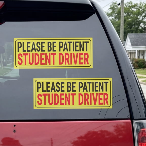 Stickios Student Driver Window Clings - Reusable & Removable (2-Pack)