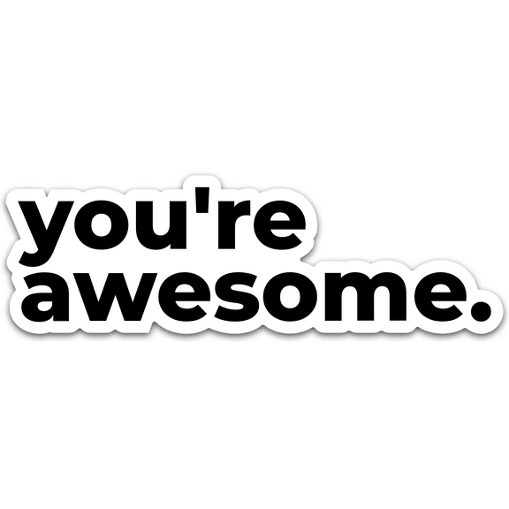 Stickios You're Awesome Vinyl Text Decal - Funny Quote Sticker (2-Pack) - Funny Bumper Sticker For Your Car, Motorcycle, Water Bottle, Laptop