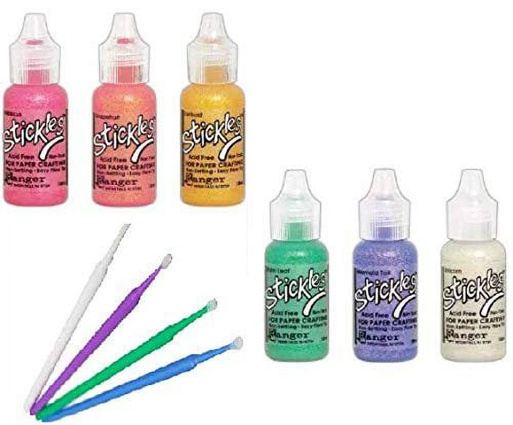 Stickles Ranger 2019 Glitter Glue Bundle Colors - Hibiscus, Grapefruit,  Sunburst, Palm Leaf, Mermaid Tail, and Unicorn
