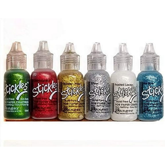 Stickles Ranger Glitter Glue Bundles - Six .5 fl oz Bottles in Deck The Halls