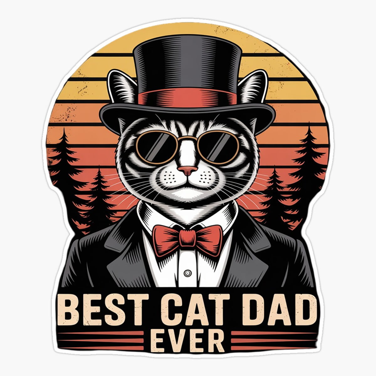 Stickly Best Cat Dad Ever Cat Daddy Father'S Day Sticker, Phone Decal ...
