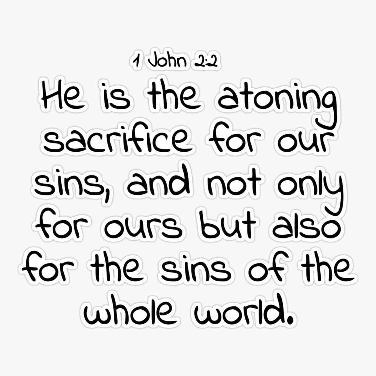 Stickly Bible Verse: 1 John 2:2 Sticker, Phone Decal Water Bottle ...