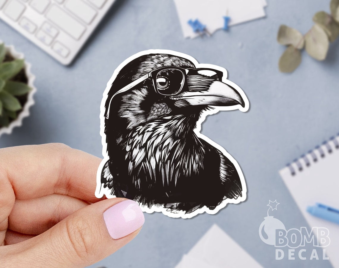 Stickly Bird Er, Crow Er, Bird Decal, Animal Er, Drawn Er, Waterproof ...