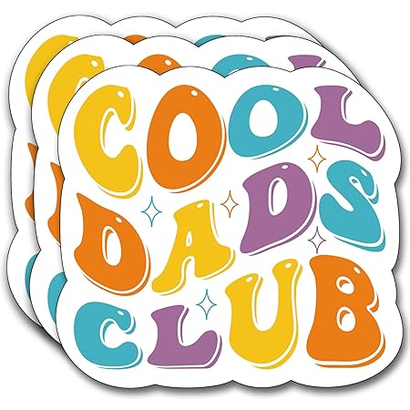 Stickly Cool Dad's Club Sticker, Decal Gifts Dad Decorate Books Laptop ...