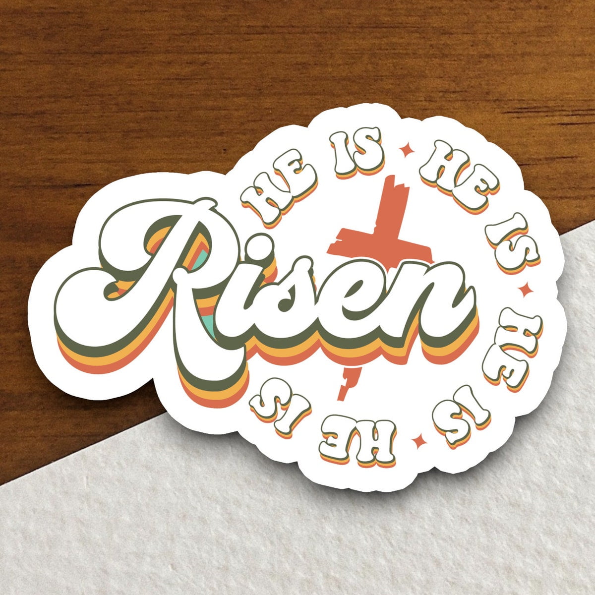 He Is Rizzen Sticker Stickly Cross With He Is Risen Sticker, Easter Sticker, Religious ...