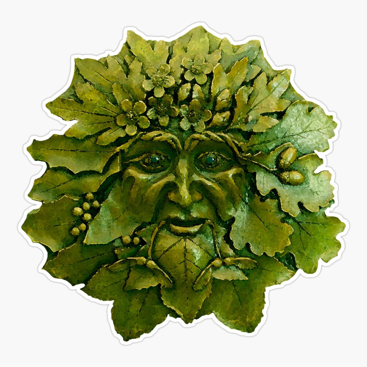 Stickly Green Man Sticker, Phone Decal Water Bottle Stickers Car Decals ...