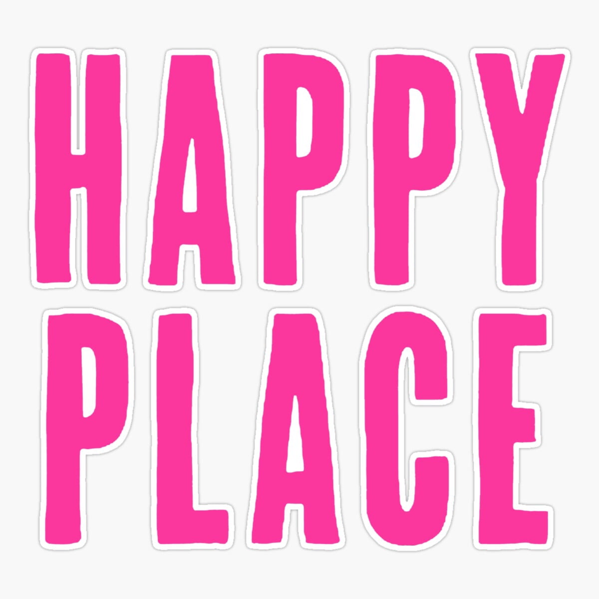 Stickly Happy Place Logo Sticker, Phone Decal Water Bottle Stickers Car ...