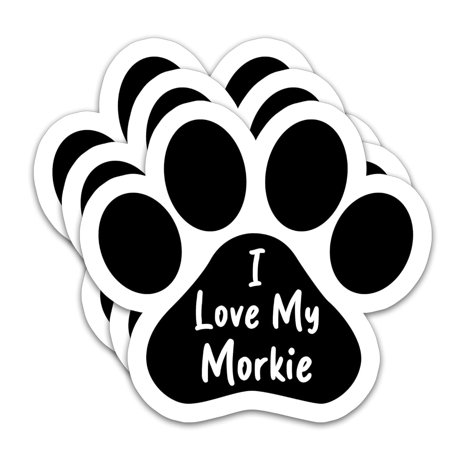 Tickly Sticker Stickly I Love My Morkie Sticker, Morkie Dog Stickers Paw Print ...