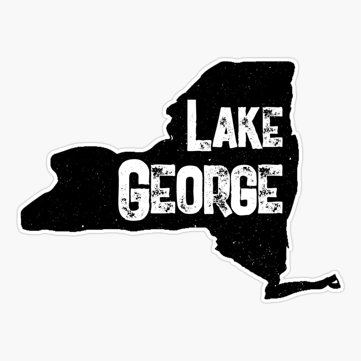 Stickly Lake George New York Summer Vacation State Outline Sticker ...