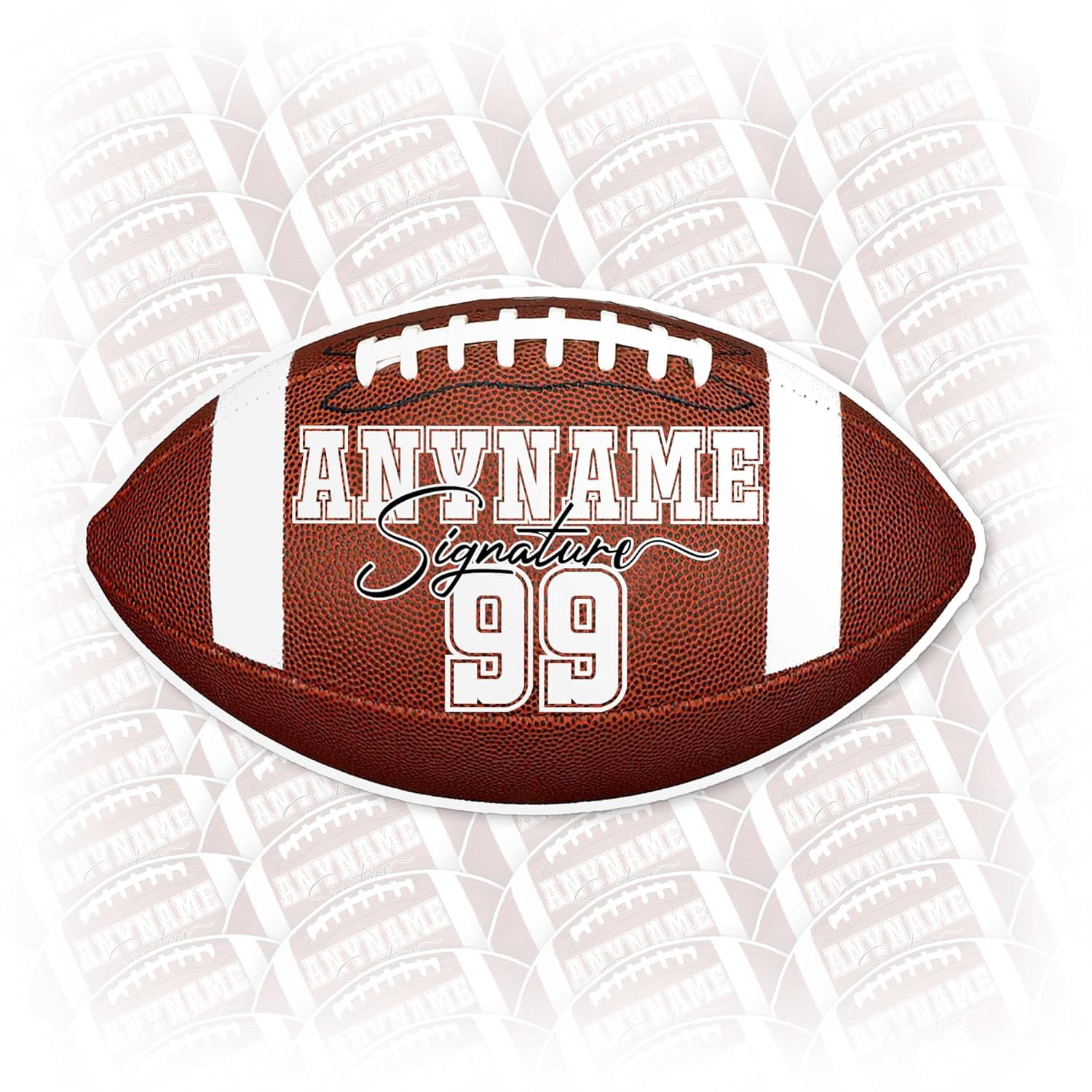 Custom Name Vinyl Sticker - Football/Rugby Helmet Design, Personalized Die-Cut Decal For Hard Hat, Laptop, Water Bottle