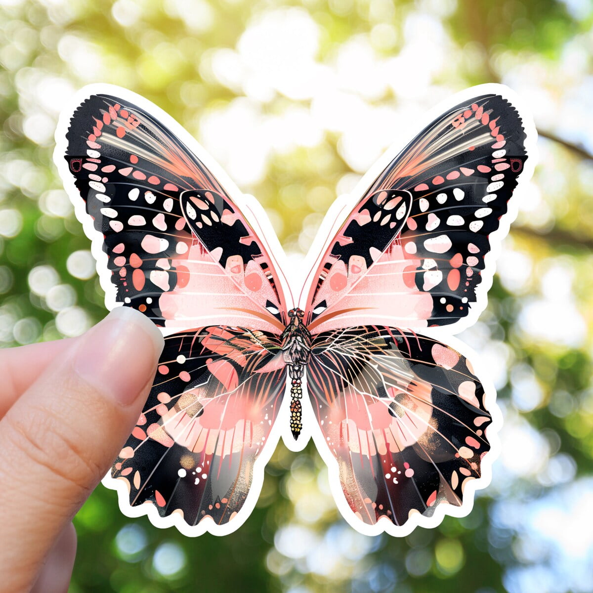 Tickly Sticker Stickly Pink Monarch Erfly Sticker, Girly Tumbler Decal, Spring Style ...