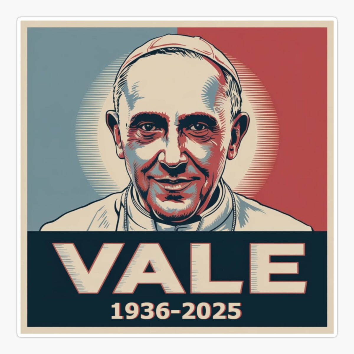 Stickly Pope Francis Vale Sticker, Phone Decal Water Bottle Stickers ...